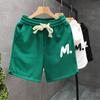 Shorts da Moda com Letras de Marca Masculinos de Verão Finos Casuais Esportivos Calças de Cinco Quartos Retas Médias Calças Largas Grandes