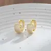 Nuevos pendientes elegantes de microincrustación de circonita 2023 para mujer, joyería geométrica de alta calidad en forma de C, hebilla de oreja con diamantes completos, exquisita