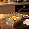 Nueva Cesta Cuadrada Francesa de Acero Inoxidable Engrosada Cesta para Freír Pollo Frito Red de Filtrado de Aceite Tamiz Red para Fritura Red de Fuga de Aceite Cesta de Filtrado de Aceite