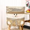 Decoración Navideña de Producto Nuevo Transfronteriza Cubre Silla Cubre Silla de Papá Noel Lentejuelas Doradas Estilo Europeo y Americano Decoración Navideña para Restaurante
