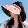 Gorra visera de protección solar, gorra tipo concha, sombrero de pescador para la playa, gorra deportiva de sol abierta con visera protectora UV y banda ajustable