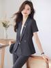 Elegante Conjunto de Traje Profesional con Dobladillo Irregular para Mujer Primavera/Verano 2026 Nuevo Traje de Dos Piezas Ajustado