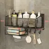Estante de almacenamiento de cosméticos para inodoro de baño, estante de almacenamiento con drenaje para lavabo montado en la pared sin taladro