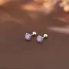 Brincos S999 de Prata Pura com Quatro Garras, Piercings de Hélice, Piercings de Concha Auricular, Joias de Orelha de Prata com Fechos de Rosca, Não é Necessário Remover ao Dormir