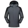 Jaqueta corta-vento e impermeável personalizada com forro de fleece, espessa, para homens e mulheres, jaqueta de fleece com capuz de peça única, casaco quente para montanhismo