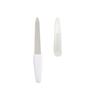 En stock de fábrica acero inoxidable blanco con tapa lima de uñas de doble cara esmerilada herramientas para uñas