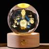 Luz de Noturna Lua Esculpida em Cristal 3D com Base de Madeira Recarregável por Toque Ornamento Luminoso Criativo para Mesa Presente para Empresa
