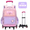 Mochila con Ruedas de Nuevo Estilo para Estudiantes de Primaria para Niñas de 2º-3º-5º-6º Grado, Mochila Impermeable de Gran Capacidad que Reduce la Carga