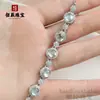Nuevo brazalete de estilo chino de lujo ligero con incrustaciones de vidrio, jade de espuma de agua, con forma de huevo para mujer, joyería elegante y exquisita con forma de calabaza
