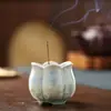 Queimador de Incenso de Cerâmica com Esmalte Cristalizado Suporte para Incenso Flor Suporte de Incenso Criativo para Interior Suporte para Varetas de Incenso Ornamento de Aromaterapia para Mesa Queimador de Incenso