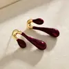 Brincos de Outono e Inverno Novo Estilo Assimétricos Esmaltados com Gotejamento de Óleo Estilo Meio do Século Design Único Brincos Retrô Personalizados Brincos para Mulheres