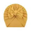 Gorro de Punto Trenzado con Nudos para Niños Europeos y Americanos Transfronterizo, Gorro con Lazo para Bebé, Estilo Princesa Infantil