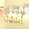 Conjunto de 8 peças de piercing de umbigo joia para piercing corporal e-commerce transfronteiriço cravejado de zircônia anel de umbigo em forma de coração fabricantes em estoque atacado