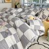Juego de Cuatro Piezas de Ropa de Cama de Algodón Grueso Estilo Antiguo, Sábana Ajustable 100% Algodón Puro, Funda de Edredón Modelo Nuevo 2026 para Dormitorio, Juego de Tres Piezas de Sábana, Clase A