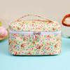Bolsa de Cosméticos Personalizada, Bolsa de Cosméticos Cuadrada Floral Portátil, de Aspecto Elegante, Bolsa de Aseo de Gran Capacidad, Bolsa Portátil para Almacenamiento de Cuidado de la Piel