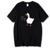 Verão 2024 comércio exterior Europa e Estados Unidos explosões transfronteiriças moda camiseta estampada de pato de desenho animado algodão gola redonda solta roupas masculinas e femininas