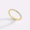 Anillo de Diamantes Personalizado de Colores Transfronterizo Europeo y Americano Lleno de Diamantes Anillo Apilable Anillo de Zirconia Piedra de Nacimiento Anillo de Nicho para Mujeres