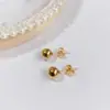 Brincos de Tachinha Geométricos de Estrela de Aço Titânio Simples Moda Atacado de Fábrica Mais Vendidos Bolas de Aço Grandes e Pequenas Brincos Piercing Mulheres
