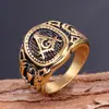 Ebay Anillo de titanio y acero europeo y americano joyería para hombre al por mayor acero inoxidable Anillo masónico G una generación