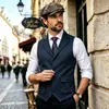 Nueva colección de otoño e invierno: chaleco de hombre con cuello en V de espiga, estilo retro británico talla europea, adecuado para bodas, negocios y uso casual