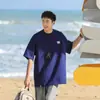 Suministro directo de fábrica 220g estampado pesado Solona manga corta para hombre 2025 verano japonés secado rápido sensación fresca camiseta manga media