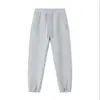 Pantalones Deportivos Casuales de Algodón de Punto Fino de 380g para Hombre, Color Sólido, Cintura Elástica, Corte Holgado, Versátiles para el Uso Diario, Largos