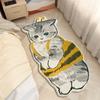 Alfombra de suelo de cachemira de imitación de gato de dibujos animados fácil de cuidar fabricantes de felpudos para puerta de baño al por mayor felpudo estilo niña