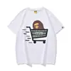 Suministro Mayorista Transfronterizo de Marca de Moda, Dropshipping de Comercio Exterior, Camiseta de Manga Corta Pesada Bape Cabeza de Mono Tiburón 230g 30
