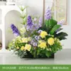 Arreglo de Flores Artificiales y Plantas Verdes HY-DS3 para Decoración de Fondo de Boda, Flor de Mesa, Decoración de Mesa de Comedor, Decoración de Flores Falsas de Lujo Ligero