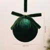 2026 Novo Enfeite de Bola de Tecido de Veludo de Natal 8CM Decoração de Árvore de Natal DIY Laço Bola Única Decoração Pendente Em Estoque