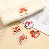 Parche Bordado León Rojo de Año Nuevo, Bendición del Año del Caballo, Parche Bordado para Cuaderno y Funda de Teléfono, Accesorios Decorativos Hanfu para Niños