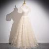 Vestido de Noite Cor Champagne 2026 Novo Estilo Banquete Elegante Luxo Leve Sensação de Alto Padrão Vestido para Performance de Exame de Artes Vocais
