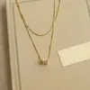 Colar fino de corrente com banho de ouro 18K real, camada dupla, cintura fina, estilo de luxo leve francês, corrente para clavícula, acessório de colar com toque de alta qualidade