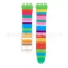 Adequado para Relógios Swatch, Pulseiras de Relógio Arco-Íris 16 17 19mm Pulseiras Transparentes Ultrafinas em Estoque Atacado