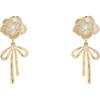 Pendientes de lazo de camelia para mujer, estilo francés, retro, ligeros, de lujo, de alta gama, de verano, pendientes, pendientes, pendientes de alta gama