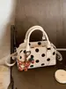 Bolso Tote de Gama Alta de Nicho 2026 Nuevo Versátil de Gran Capacidad Bolso de Hombro Lino Lunares Bolso de Mano Bolso de Hombro para Mujer