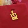 Colgante de oro Lao oro zodiaco Tigre nuevo colgante zodiaco de oro oro duro 3D cadena de clavícula chapada en oro versátil