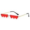 Jamie 37 Estilo Europeo y Americano Personalidad 3 Eslabones Corazón Transfronterizos Sin Marco Gafas de Sol Marco Irregular Corazón Peculiar