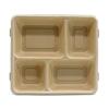 Fábrica verde venta al por mayor pulpa de bagazo pulpa de bambú plato de cuatro compartimentos protección ambiental vajilla desechable biodegradable compostable