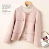 Abrigo de lana petite Otoño/Invierno 2026, abrigo de lana doble cara estilo Chanel, abrigo corto, abrigo doble cara de cachemira para mujer