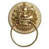 Batente de Porta com Cabeça de Animal em Cobre Puro Estilo Antigo Chinês Cabeça de Kylin Puxador Cabeça de Leão Cabeça de Tigre Maçaneta de Porta Anel de Puxar para Porta Principal de Madeira Retrô