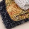 Chapéu Dopamina Multicor Novo Outono e Inverno Atmosfera Retrô Feminina Chapéu de Lã Tricotado Versátil Quente Chapéu de Pelúcia