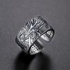Anillo para hombre chapado en plata 999 retro plata tailandesa apertura anillo dominante personalizado dedo índice moda hip hop joyería de dragón