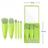 Set de 5 Piezas de Brochas de Maquillaje con Estuche Espejo Kit de Mini Brochas Cosméticas de Viaje