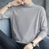 Camiseta de manga larga para hombre top de cuello alto a la moda camiseta interior cuello medio otoño camisa pequeña camiseta