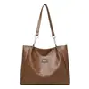 Bolsa de Mão Texturizada Fashionável de Grande Capacidade Tecida para Mulheres, Nova Bolsa de Ombro Tote de PU Transfronteiriça de Nicho para o Dia a Dia para Mulheres