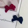Pasador de Pelo Rojo Terciopelo con Lazo para Otoño e Invierno, Accesorio para el Cabello para Mujer, Pinza para Flequillo Lateral, Adorno para el Cabello para Año Nuevo y Año Nuevo Chino