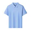 Camiseta Gola Polo de Seda de Amora de Alta Qualidade 200g Unissex Cor Sólida Manga Curta Uniforme para Trabalho em Grupo com Impressão de Logo