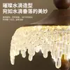 Luminária Pendente Ajustável Vintage para Sala de Jantar, Design de Gota d'Água Iceberg, Quente e Aconchegante, Pendente Pequeno de Cabeceira Francês com Cabeça Única na Cor Nogueira