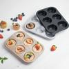 Molde para hornear con revestimiento antiadherente de varios tamaños para magdalenas Mafen 6 cavidades para hornear magdalenas rosquillas tarta de huevo